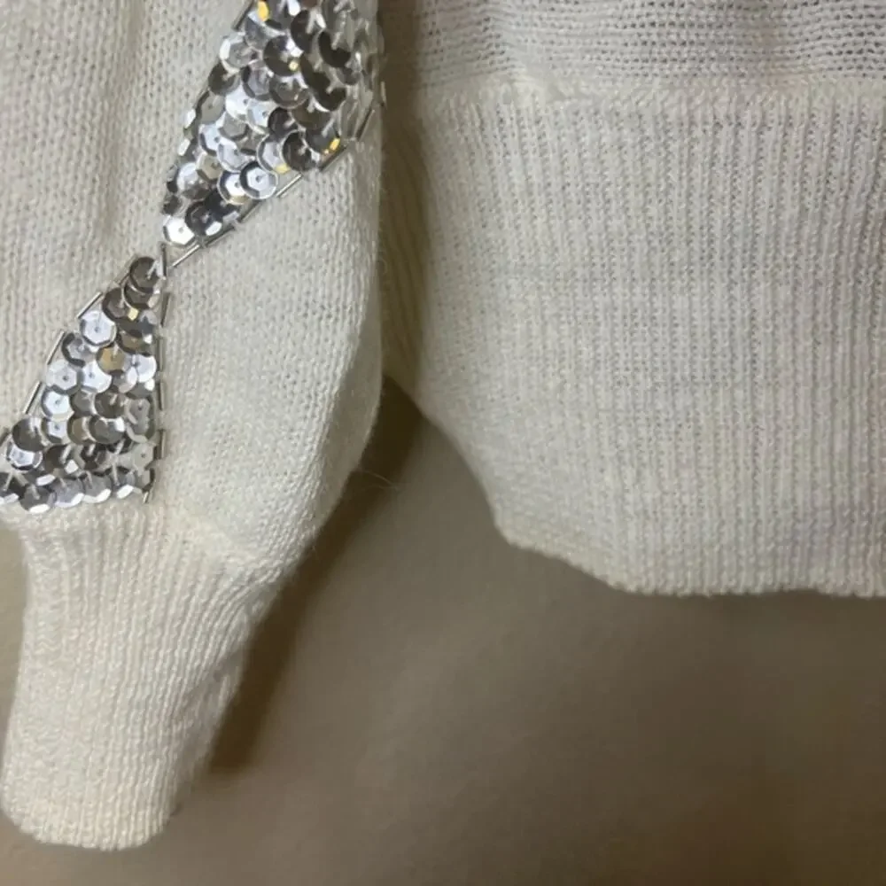 R & K Originals Women's Vintage Sequined Sweater Size M